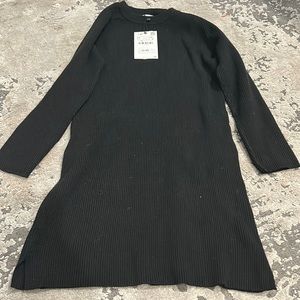 Zara Girls Brand New Current Season Ribbed Long Sleeved Dress